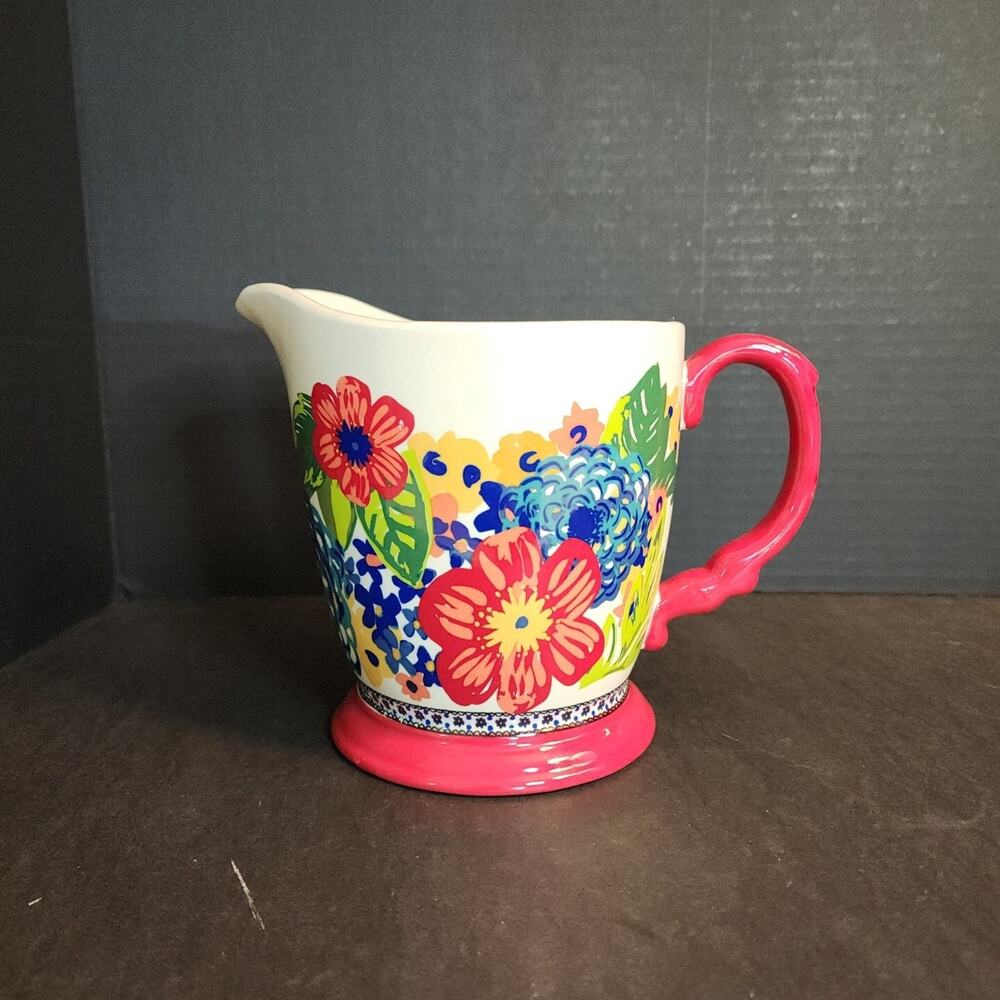 The Pioneer Woman ~ Four (4) Cup 1Qt ~Stoneware Measuring Cup~"Dazzling Dahlias"